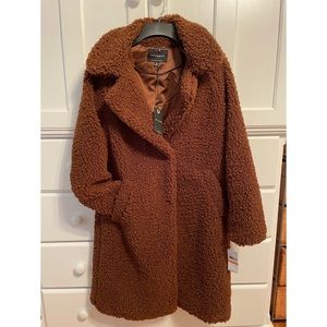 Lucky Brand Faux Fur Coat - Small - Brand New - Brown (Pecan)